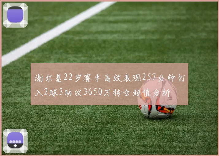 谢尔基22岁赛季高效表现257分钟打入2球3助攻3650万转会超值分析
